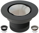 BCS.102.33.88 - 4" Flat Round Split Finish Shower Drain Outlet - Matte Black / Brushed Gold