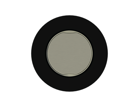 BCS.102.33.22 - 4" Flat Round Split Finish Shower Drain Outlet - Matte Black / Brushed Nickel