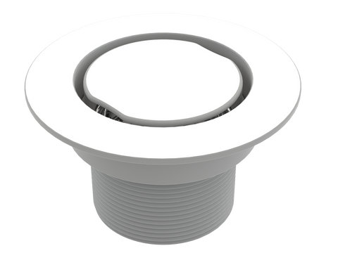BCS.102.44 - 4" Flat Round Drain Outlet - White