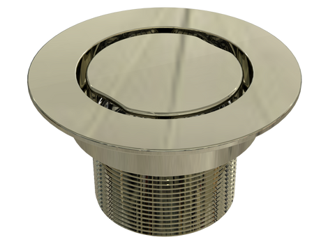 BCS.102.55 - 4" Flat Round Drain Outlet - Polished Nickel