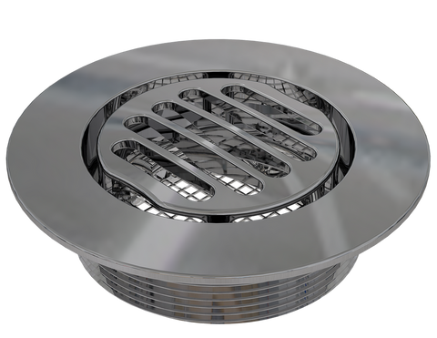 BCS.150.11 - 4" Round Shower Drain Top - Chrome Plated