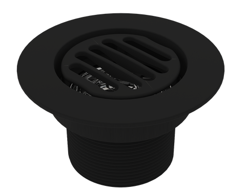 BCS.152.33 - 4" Slotted Round Drain Outlet - Matte Black