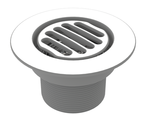 BCS.152.44 - 4" Slotted Round Drain Outlet - White