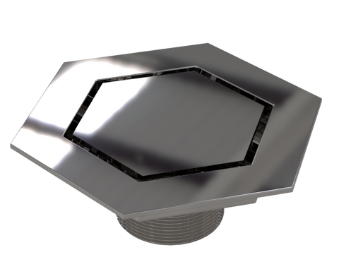 BCS.502.11 - 5 3/4" Hexagonal Trim with 2" Outlet - Chrome