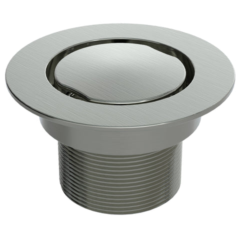 BCS.102.22 - 4" Flat Round Drain Outlet - Brushed Nickel