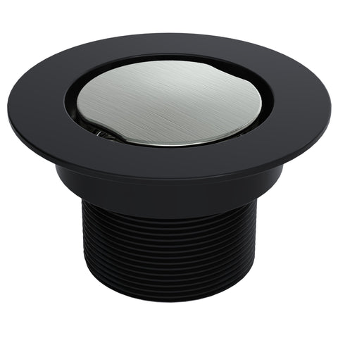 BCS.102.33.22 - 4" Flat Round Split Finish Shower Drain Outlet - Matte Black / Brushed Nickel