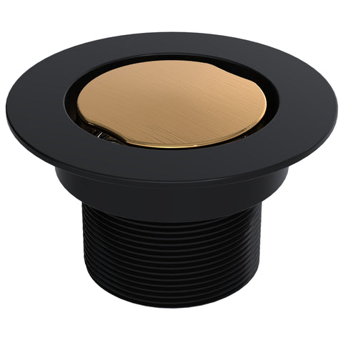 BCS.102.33.77 - 4" Flat Round Split Finish Shower Drain Outlet - Matte Black / Luxe Bronze