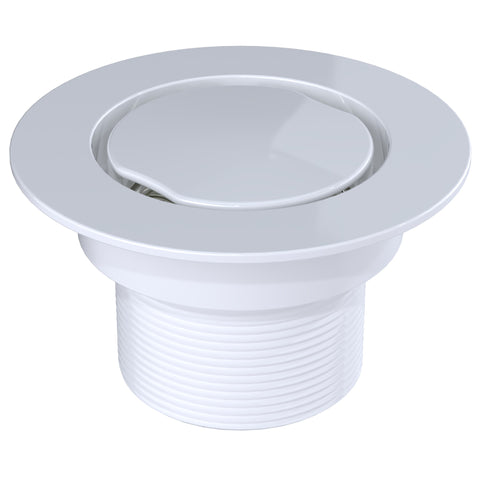 BCS.102.44 - 4" Flat Round Drain Outlet - White