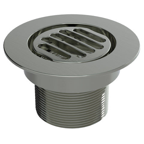 BCS.152.22 - 4" Slotted Round Drain Outlet - Brushed Nickel