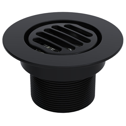 BCS.152.33 - 4" Slotted Round Drain Outlet - Matte Black