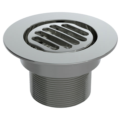 BCS.152.55 - 4" Slotted Round Drain Outlet - Polished Nickel
