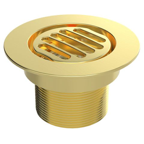 BCS.152.88 - 4" Slotted Round Drain Outlet - Brushed Gold