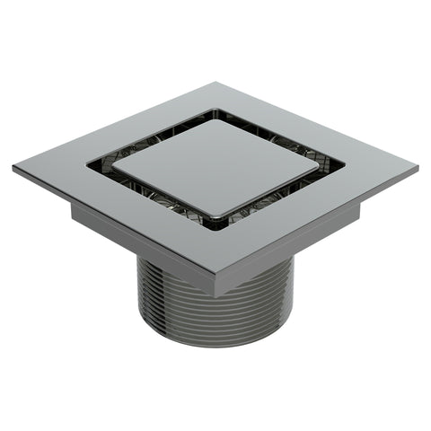 BCS.202.55 - 4" x 4" Flat Square Drain Outlet - Polished Nickel