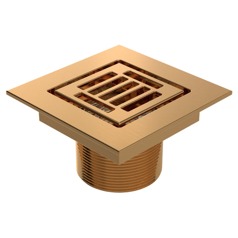 BCS.252.77 - 4" x 4" Slotted Square Drain Outlet - Luxe Bronze