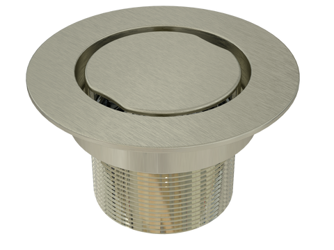 BCS.102.22 - 4" Flat Round Drain Outlet - Brushed Nickel