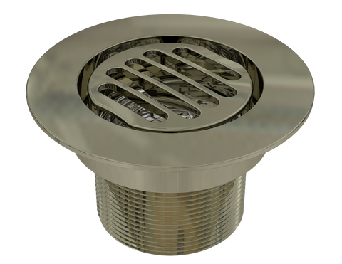 BCS.152.55 - 4" Slotted Round Drain Outlet - Polished Nickel