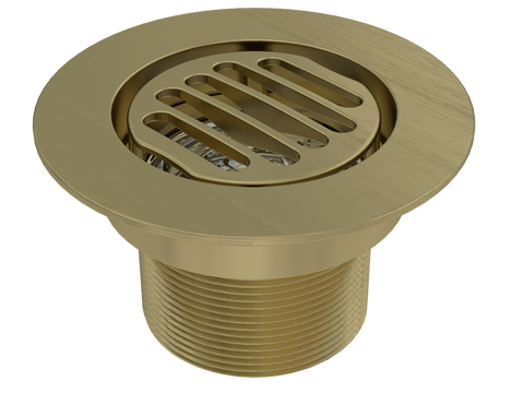 BCS.152.88 - 4" Slotted Round Drain Outlet - Brushed Gold